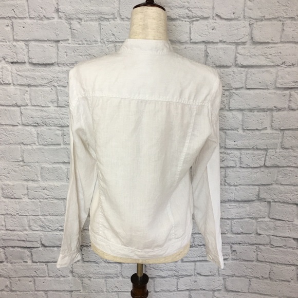 R White linen button jacket, size 8 - Picture 7 of 8
